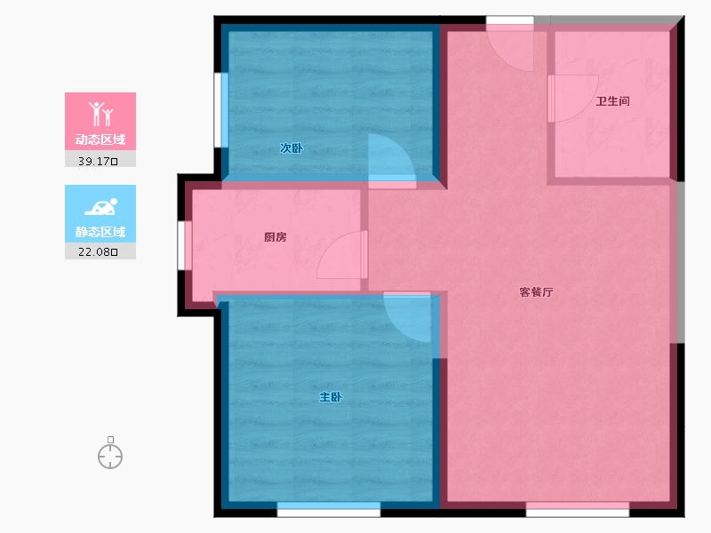 新疆维吾尔自治区-乌鲁木齐市-万科锦荟里-61.00-户型库-动静分区