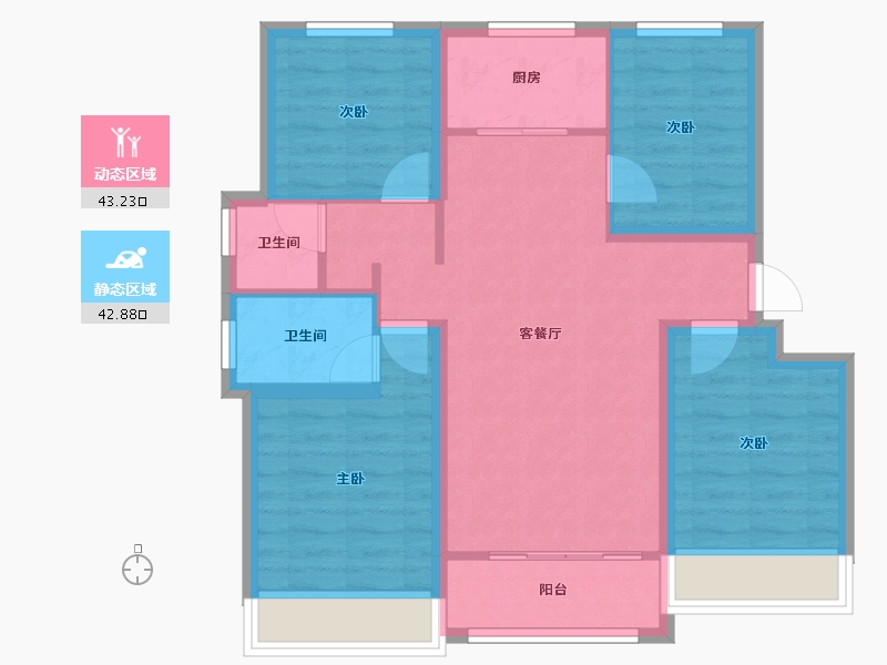 山东省-东营市-众凯学府-76.30-户型库-动静分区