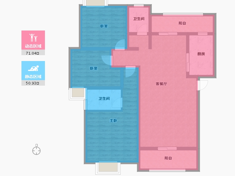 广西壮族自治区-桂林市-昭州鑫城C4区-108.12-户型库-动静分区