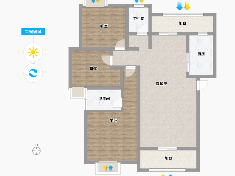 广西壮族自治区-桂林市-昭州鑫城C4区-108.12-户型库-采光通风