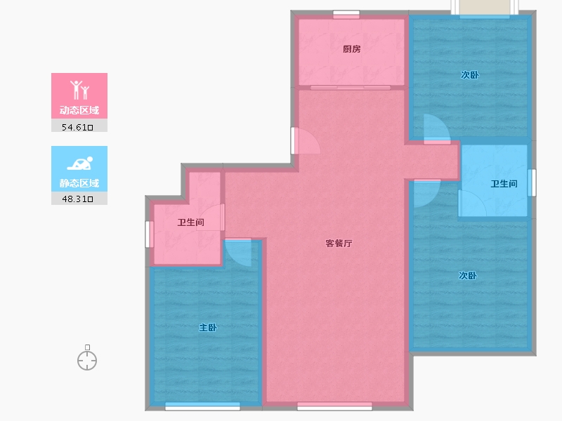 内蒙古自治区-兴安盟-教科文旅城-92.82-户型库-动静分区