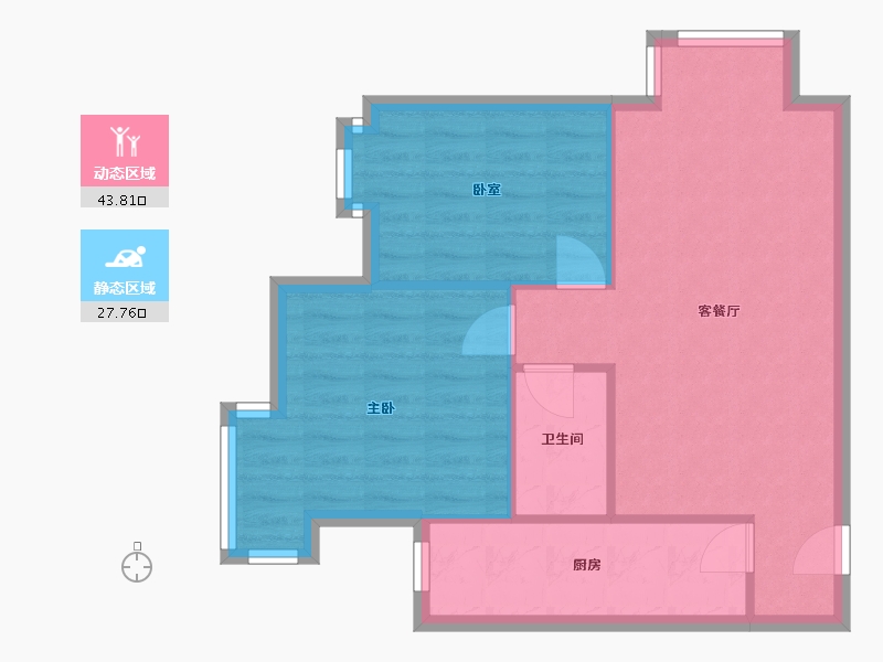 北京-北京市-万年花城万芳园-二区-71.20-户型库-动静分区