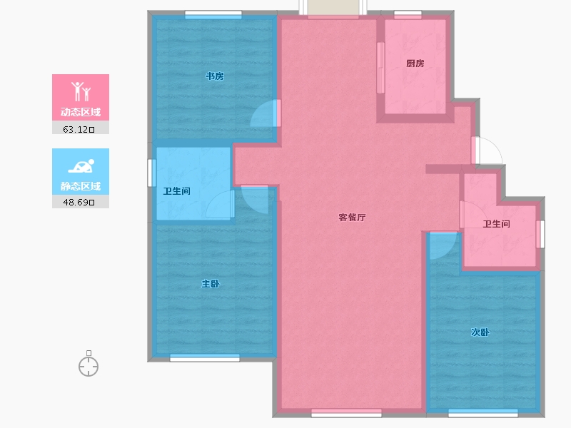 内蒙古自治区-兴安盟-教科文旅城-100.34-户型库-动静分区