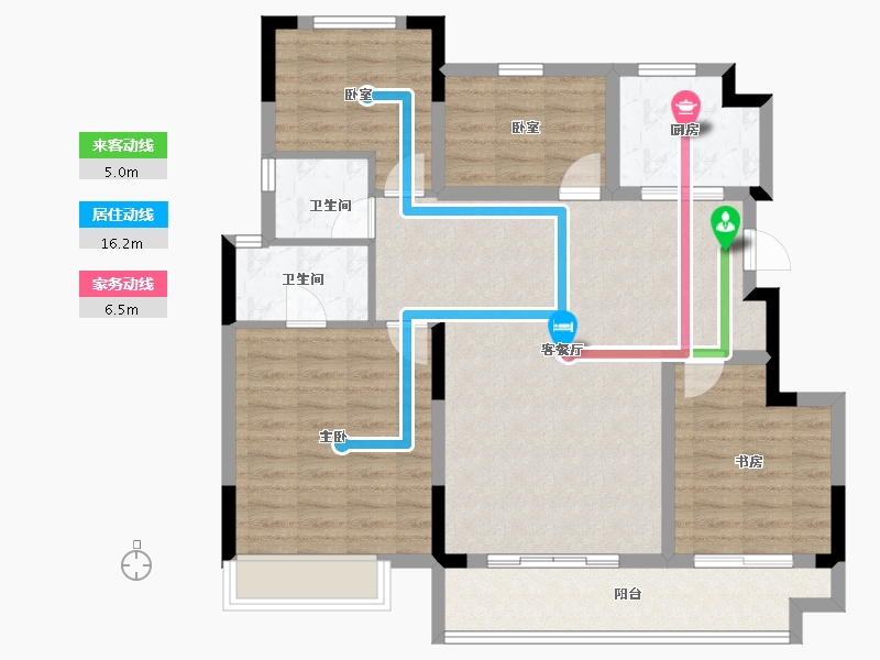 浙江省-湖州市-奥园湖山府-102.34-户型库-动静线