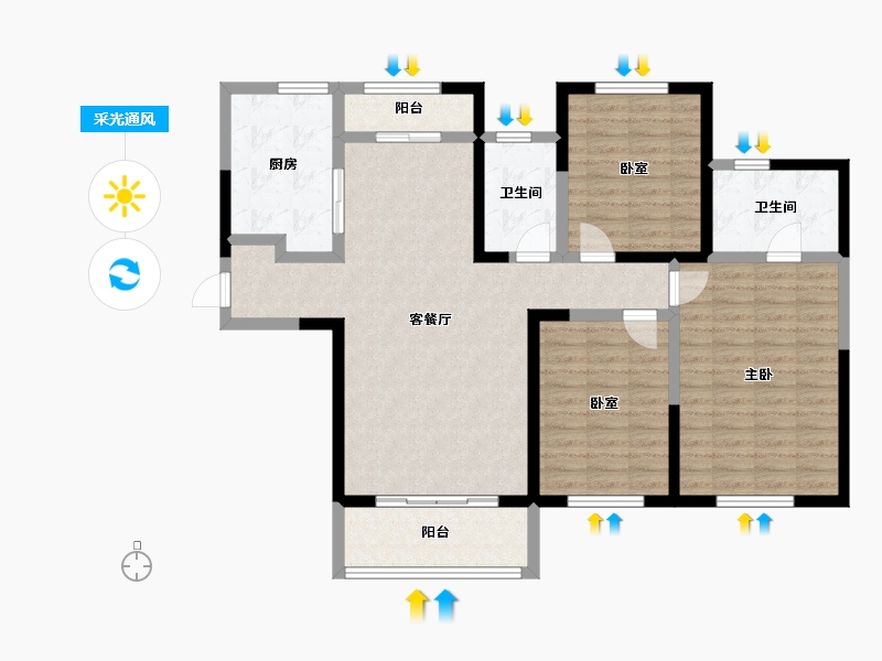 河南省-安阳市-宏达梦想城-109.81-户型库-采光通风