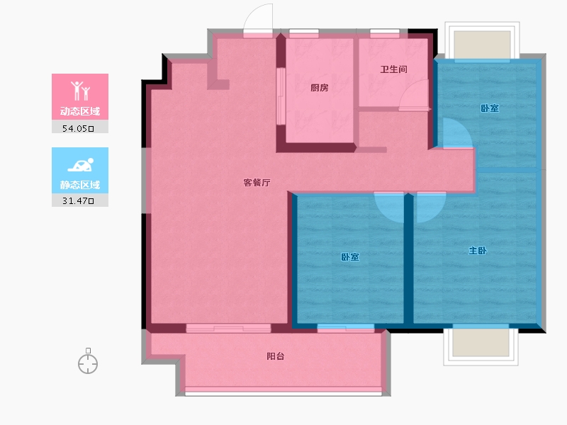 江苏省-常州市-弘阳上坤云革-76.01-户型库-动静分区