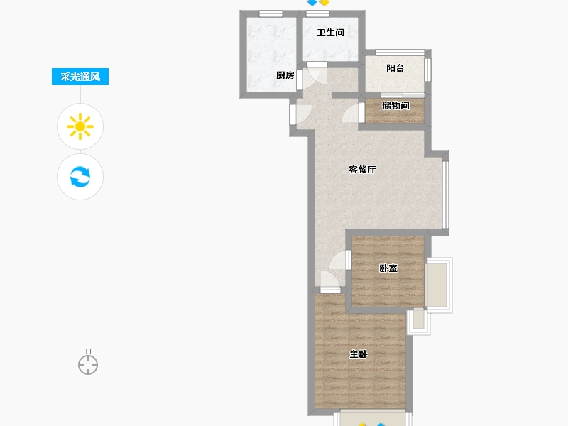 山东省-青岛市-大都汇-65.39-户型库-采光通风