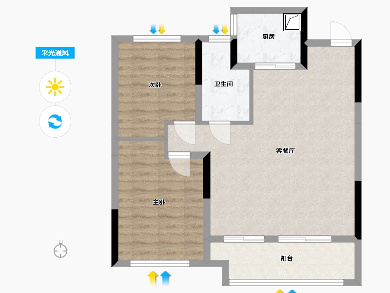 浙江省-温州市-横渎绣苑-75.00-户型库-采光通风