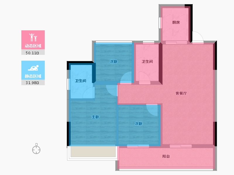 广西壮族自治区-桂林市-新安厦西宸源菩-72.73-户型库-动静分区