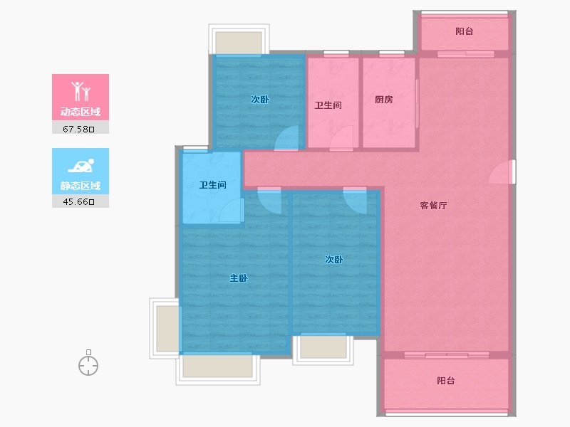 江西省-吉安市-遂川书香门第-102.87-户型库-动静分区