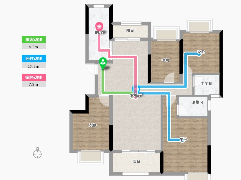 广西壮族自治区-桂林市-龙光御学府-94.63-户型库-动静线