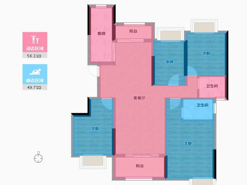 广西壮族自治区-桂林市-龙光御学府-94.63-户型库-动静分区