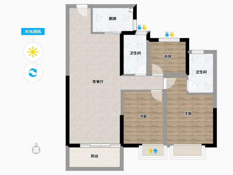 福建省-福州市-平潭雍锦湾-84.06-户型库-采光通风