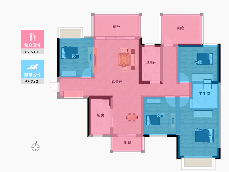 广西壮族自治区-南宁市-明昱公园-97.35-户型库-动静分区