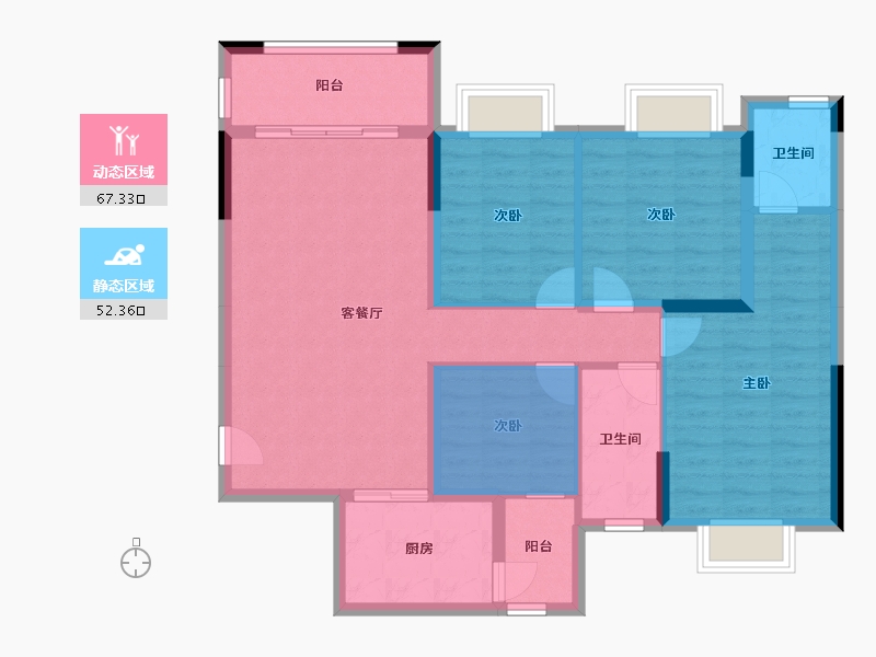 广西壮族自治区-桂林市-龙光御学府-100.63-户型库-动静分区