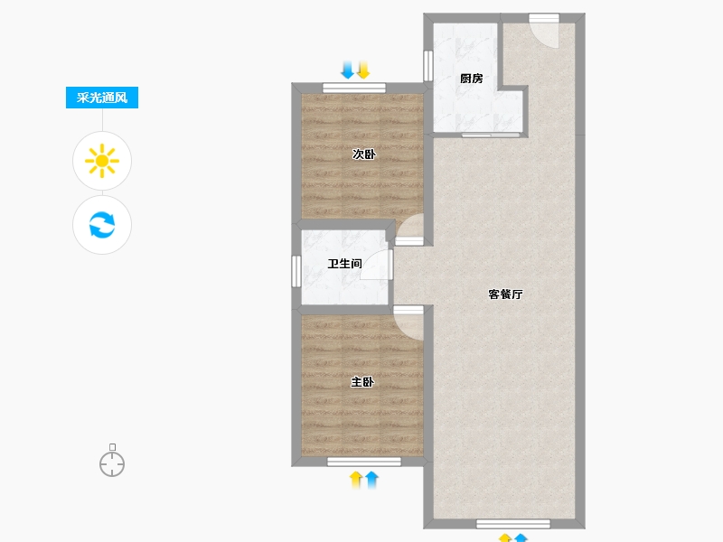 内蒙古自治区-兴安盟-教科文旅城-74.98-户型库-采光通风