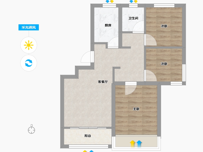 山东省-东营市-众凯学府-54.11-户型库-采光通风