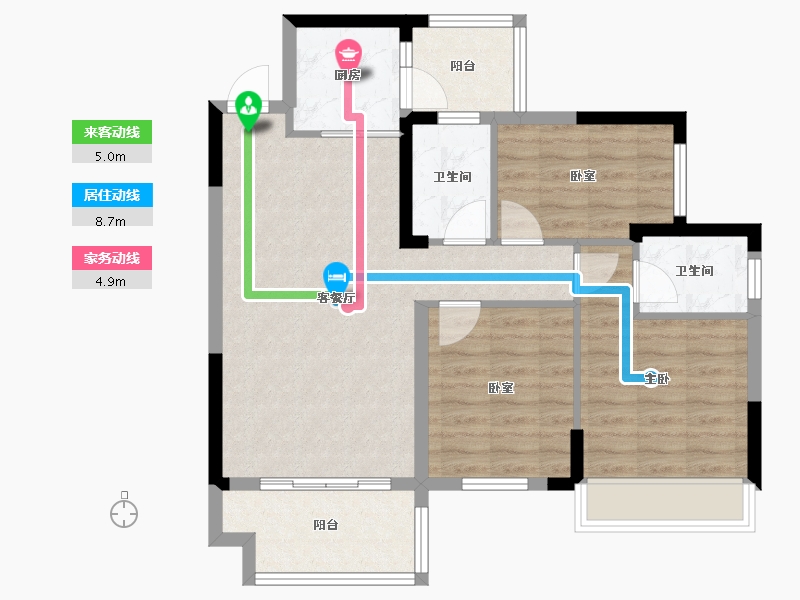 贵州省-毕节市-吉盛登科悦府-81.00-户型库-动静线