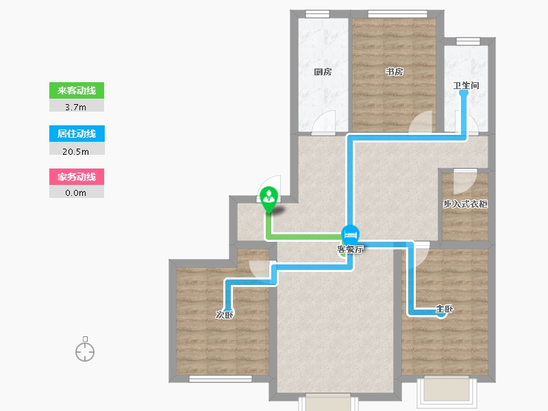 河北省-保定市-中建玖居匠心阁-88.39-户型库-动静线