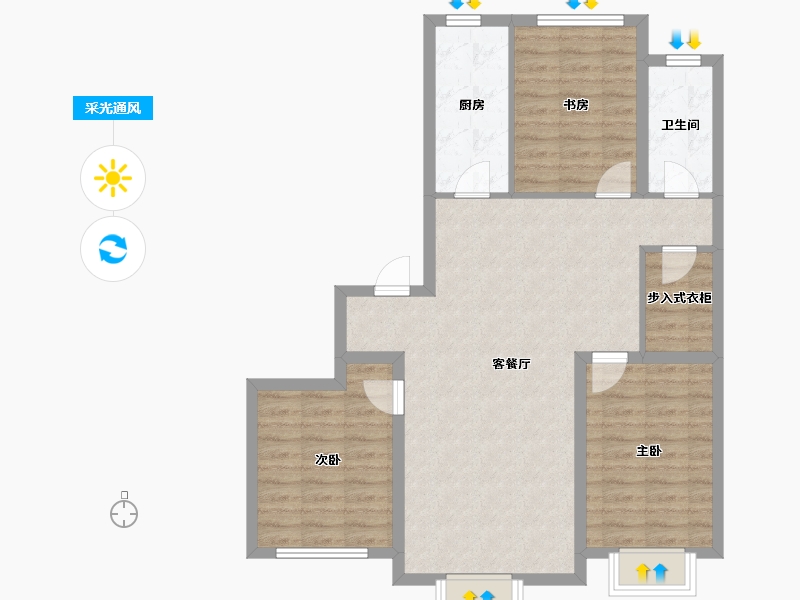 河北省-保定市-中建玖居匠心阁-88.39-户型库-采光通风