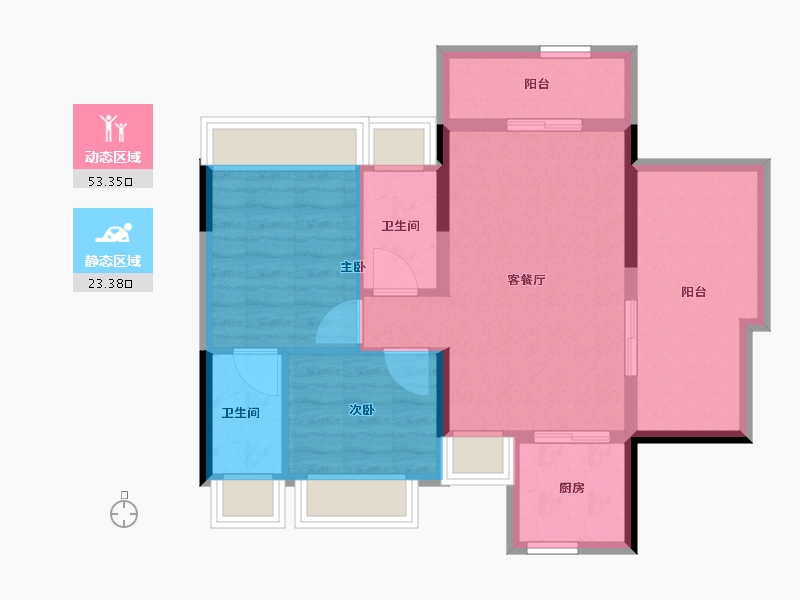 广东省-云浮市-翔顺筠粤豪苑-68.09-户型库-动静分区