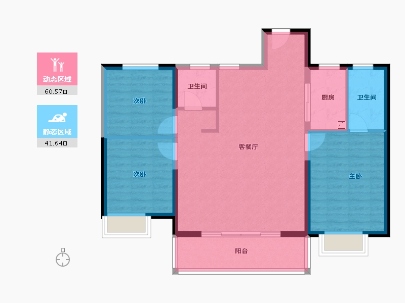 福建省-福州市-平潭雍锦湾-92.54-户型库-动静分区