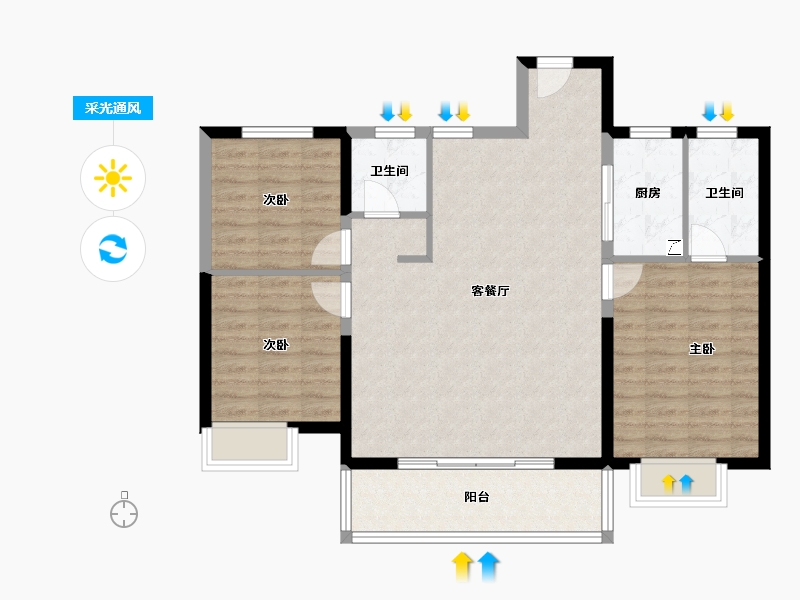 福建省-福州市-平潭雍锦湾-92.54-户型库-采光通风