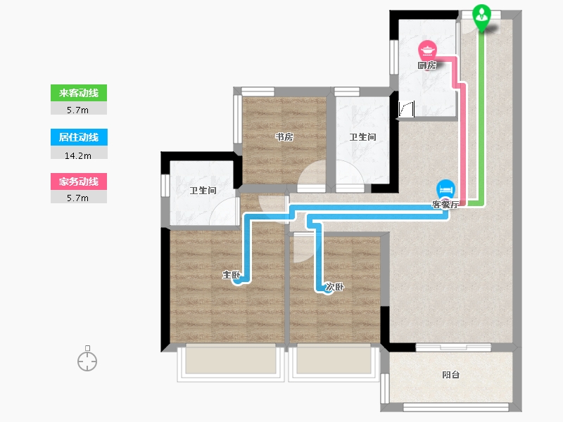 广东省-广州市-越秀华发亲爱里-69.74-户型库-动静线