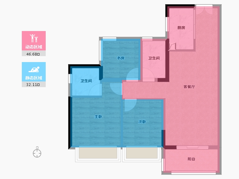 广东省-广州市-越秀华发亲爱里-69.74-户型库-动静分区