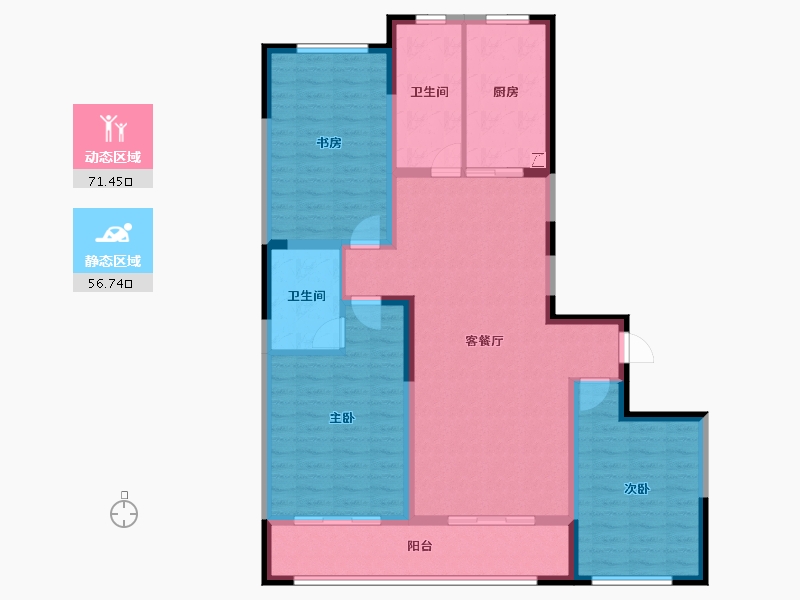 山东省-潍坊市-鸿运春熙园-115.21-户型库-动静分区