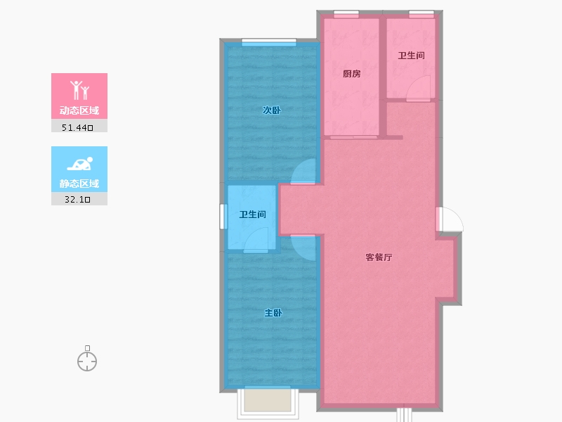 河北省-保定市-中建玖居匠心阁-74.98-户型库-动静分区