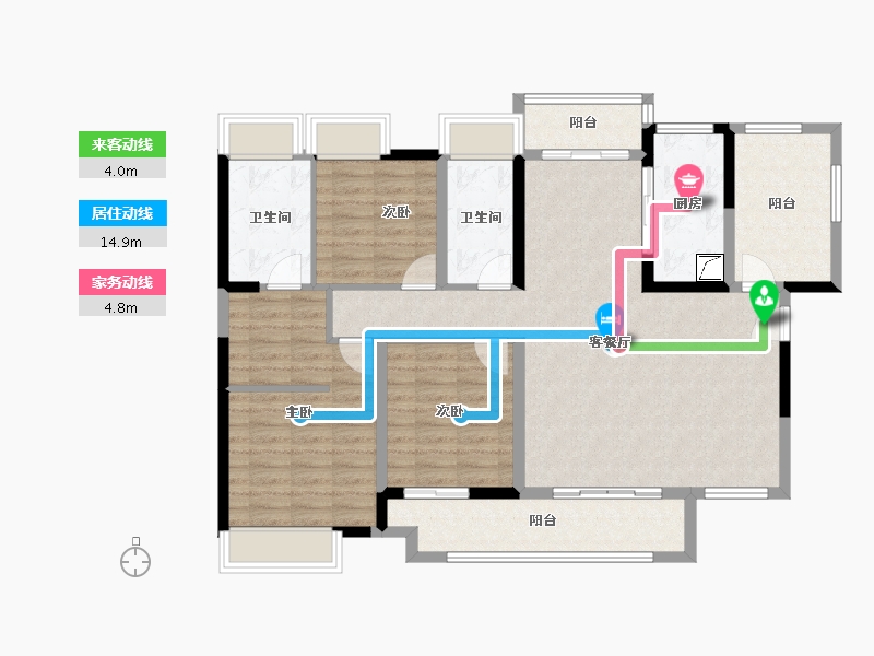 广东省-惠州市-新城金樾江南-113.68-户型库-动静线