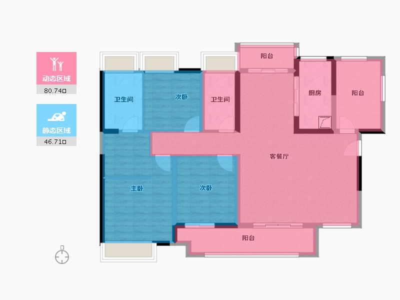 广东省-惠州市-新城金樾江南-113.68-户型库-动静分区