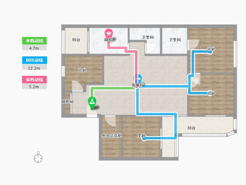 北京-北京市-劲松嘉园-130.00-户型库-动静线