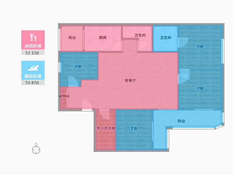 北京-北京市-劲松嘉园-130.00-户型库-动静分区