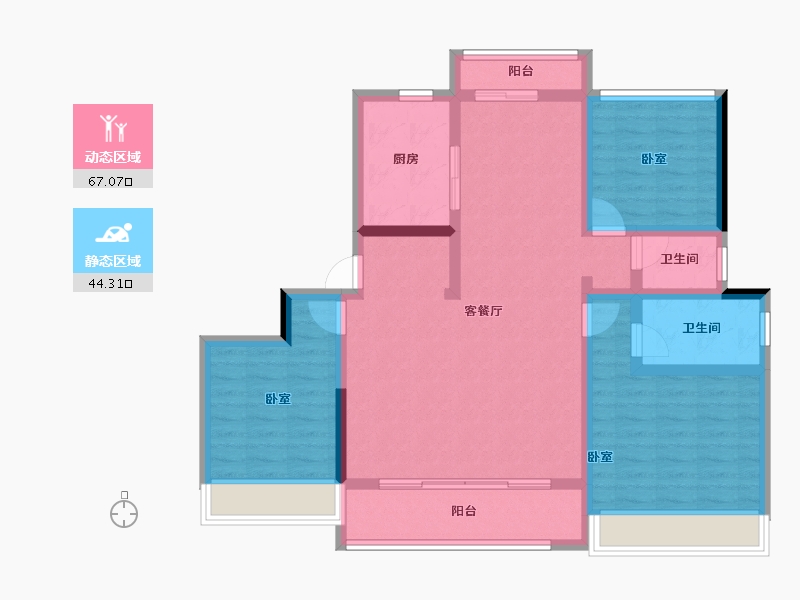 河南省-郑州市-中建·林溪上郡-98.78-户型库-动静分区