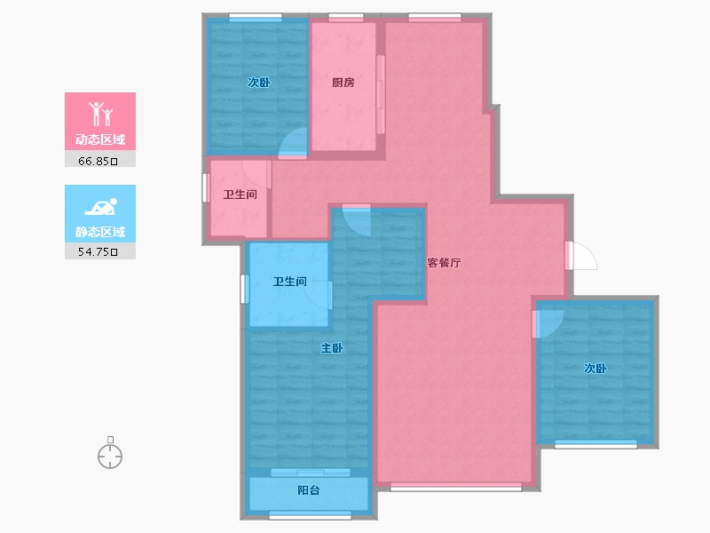 河北省-保定市-中翔兰溪九章-109.46-户型库-动静分区