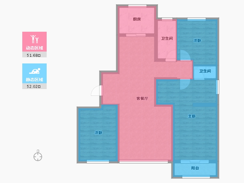 河北省-保定市-中翔兰溪九章-92.28-户型库-动静分区