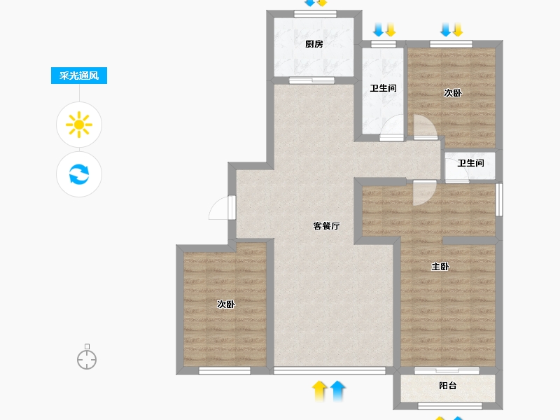 河北省-保定市-中翔兰溪九章-92.28-户型库-采光通风