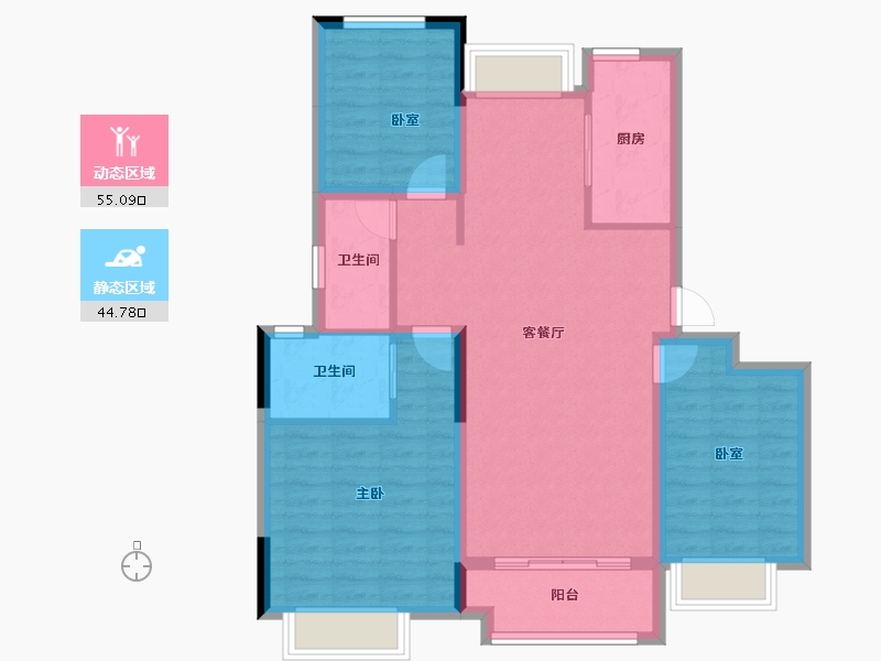 浙江省-丽水市-欧悦城-89.60-户型库-动静分区