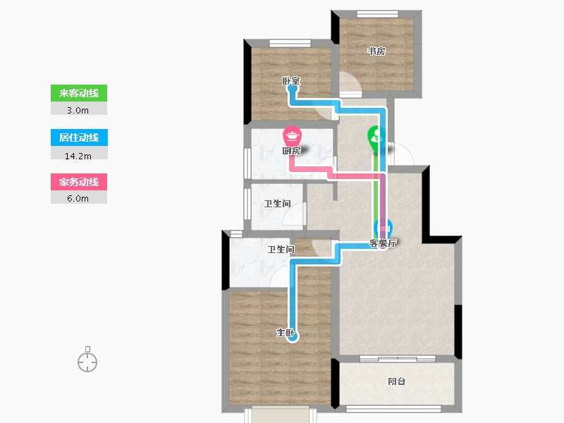 浙江省-丽水市-群升尚溪名苑-72.00-户型库-动静线