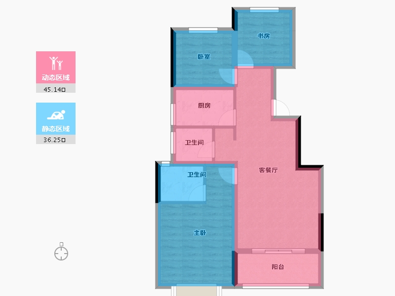 浙江省-丽水市-群升尚溪名苑-72.00-户型库-动静分区