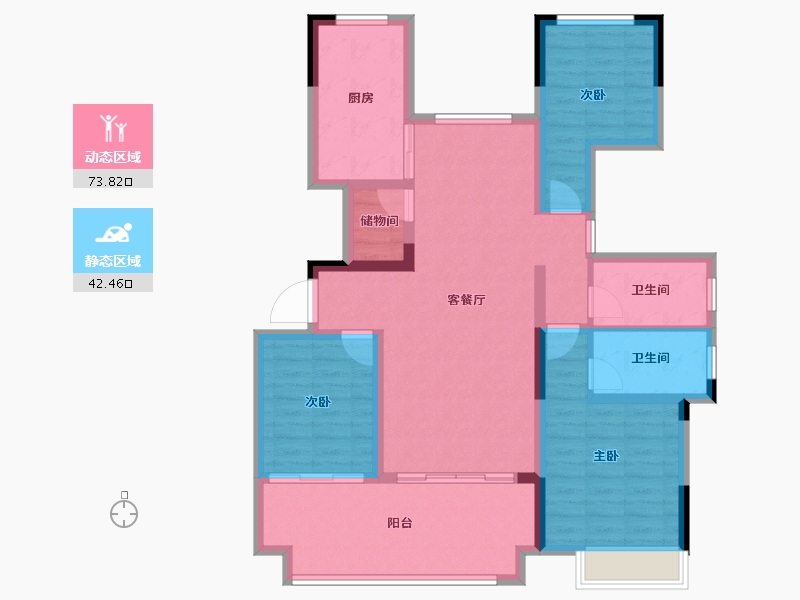 河南省-周口市-奥特莱斯望京府-103.72-户型库-动静分区