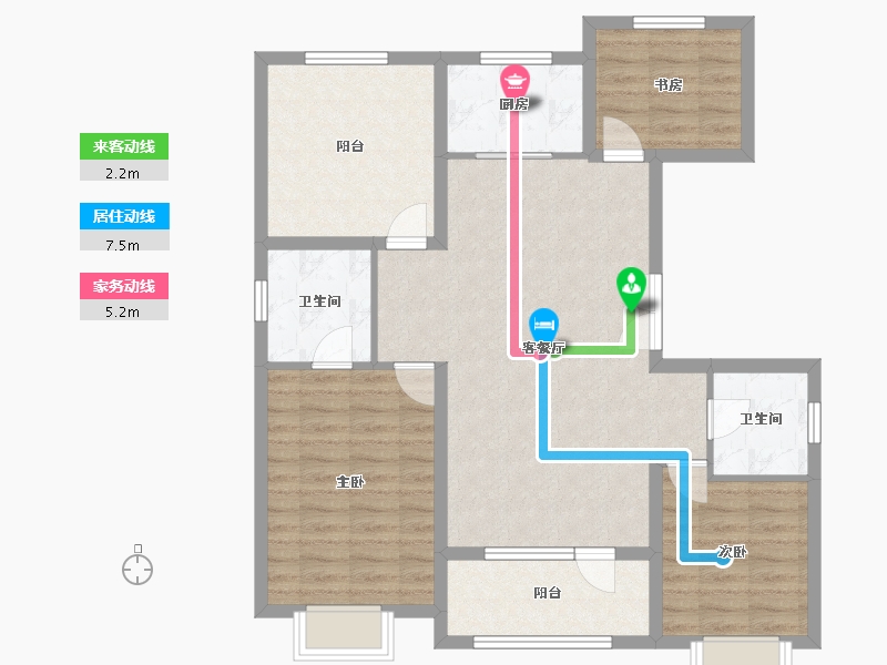 吉林省-吉林市-盈胜春晓-96.81-户型库-动静线