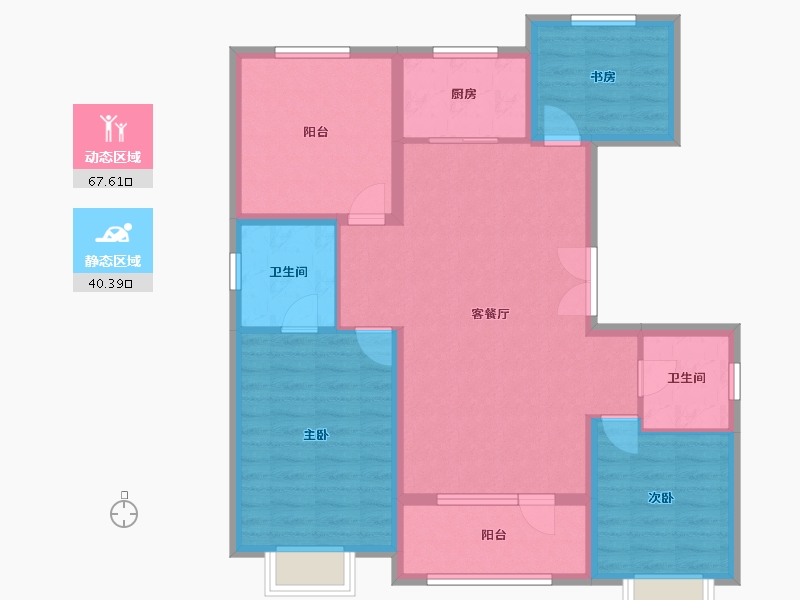 吉林省-吉林市-盈胜春晓-96.81-户型库-动静分区