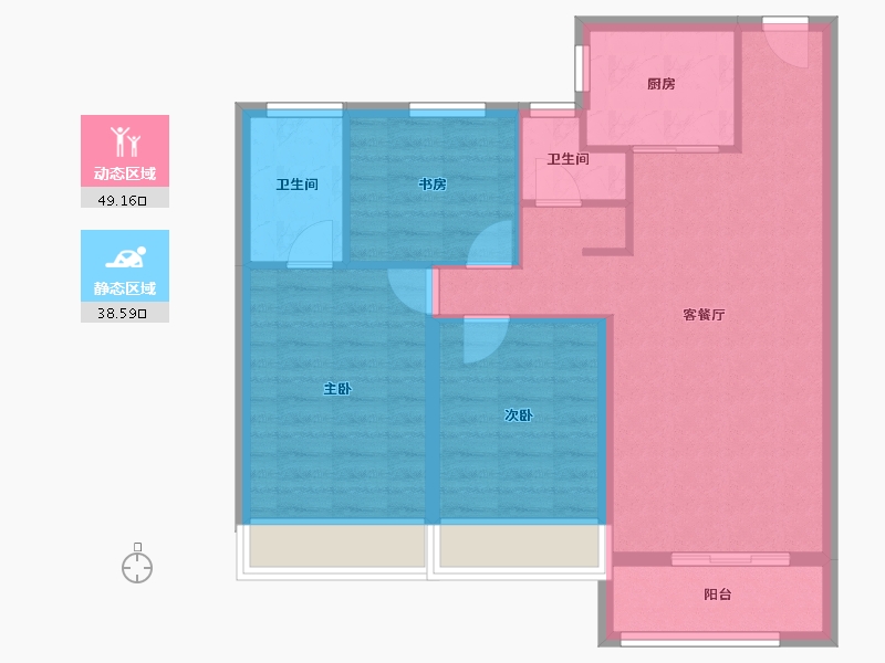 内蒙古自治区-包头市-中梁首府壹号院-78.81-户型库-动静分区