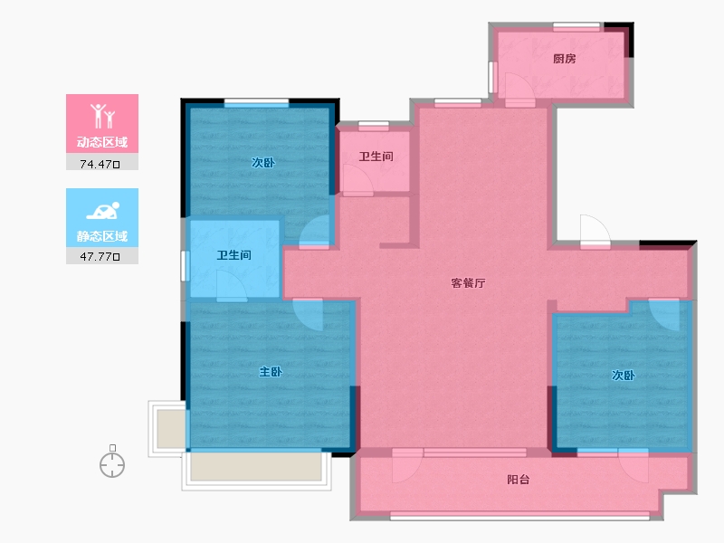 山东省-东营市-凯泽翡翠澜庭-109.34-户型库-动静分区