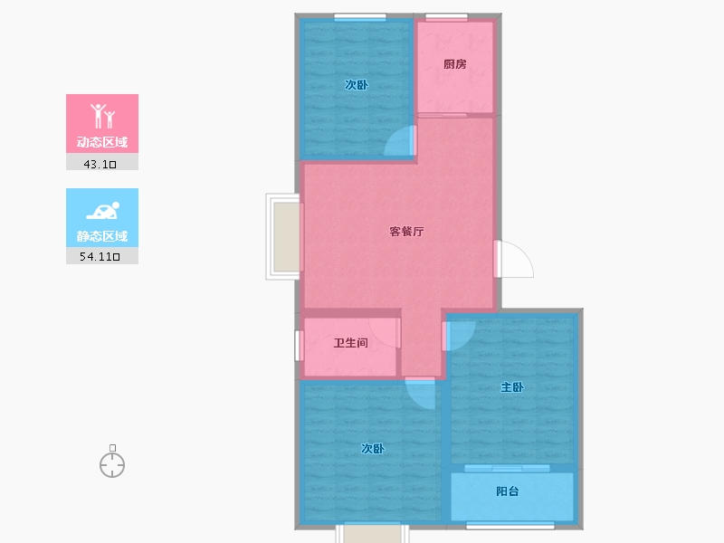 山东省-聊城市-兴城海德庄园-87.20-户型库-动静分区