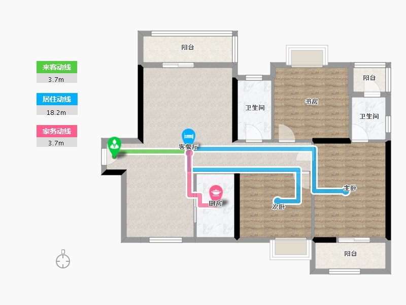 湖北省-鄂州市-莲花新城-120.00-户型库-动静线