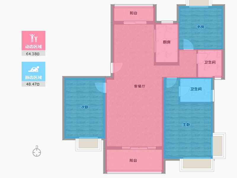 江西省-吉安市-遂川书香门第-101.77-户型库-动静分区